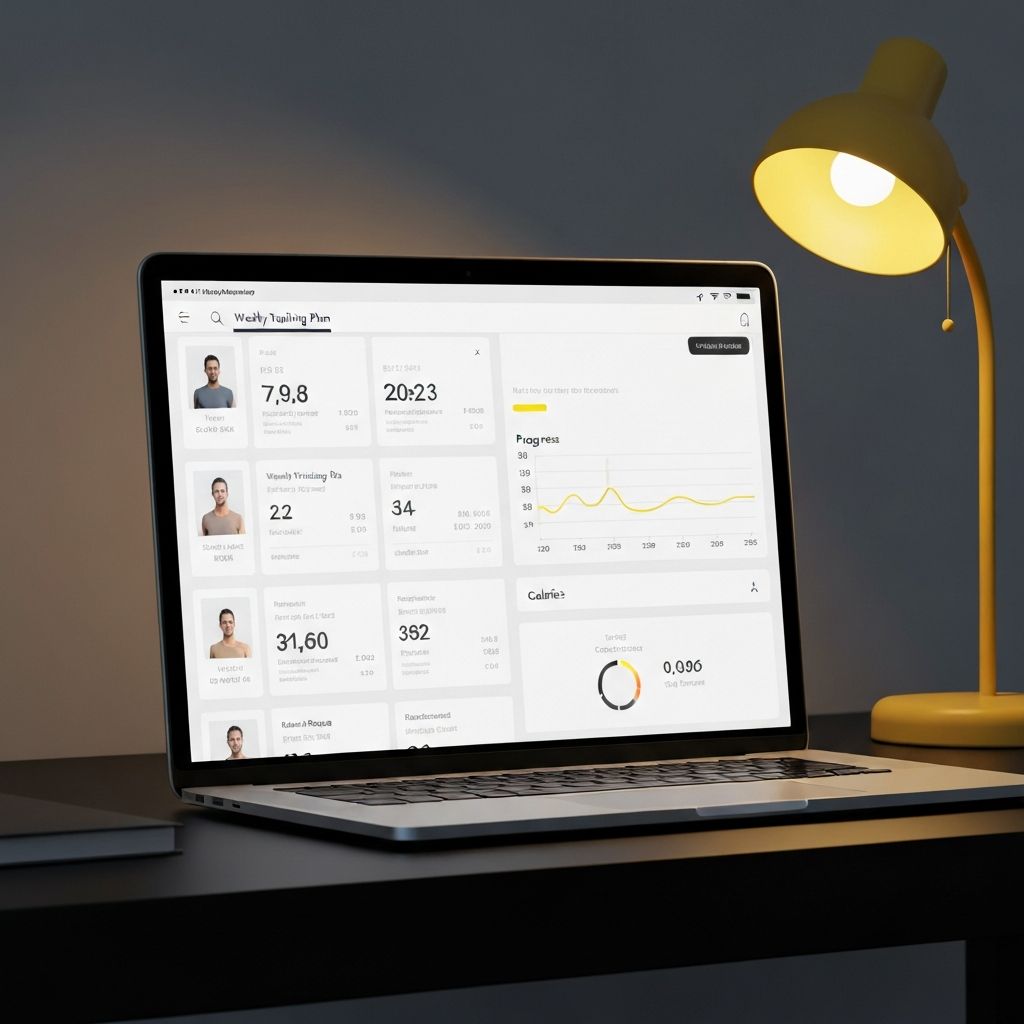 Preview of the StrengthSync weekly dashboard on a laptop